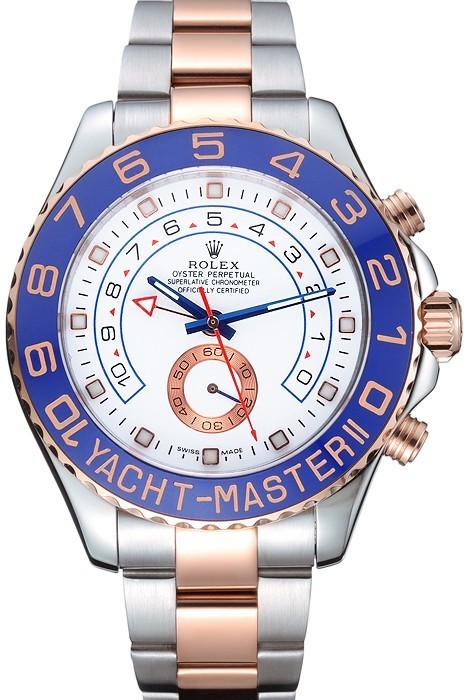 Rolex Yacht-Master II White Dial Blue Bezel Stainless Steel and Rose Gold Bracelet 622270